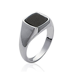 Bague argent massif 925 et imitation onyx