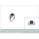 Bague argent massif 925 et imitation onyx