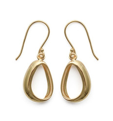 Boucles d'oreilles pendantes crochets plaqué or 750 forme minérale
