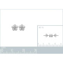 Boucles d'oreilles fleurs 5 mm puces clous - Manel - argent 925 rhodié - zircons
