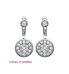 Boucles d'oreilles contour de lobe 12 mm - Fanny - argent 925 rhodié - zirconium