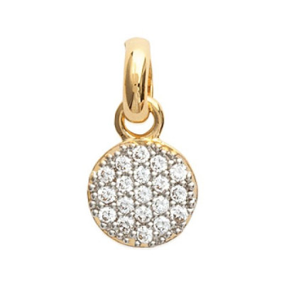 Pendentif plaqué or 750 3 microns bicolore et oxyde de zirconium