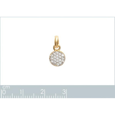 Pendentif plaqué or 750 3 microns bicolore et oxyde de zirconium