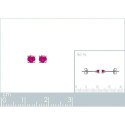 Boucles d'oreilles puces clous rondes pierre rose 3mm - Lina - argent 925 rhodié