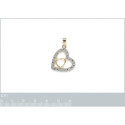 Pendentif plaqué or 750 3 microns bicolore et oxyde de zirconium