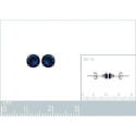 Boucles d'oreilles puces clous 5 mm - Aude - argent 925 rhodié - pierre bleue