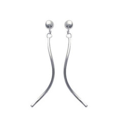 Boucles d'oreilles pendantes 40 mm clous - Louna - argent massif 925 rhodié