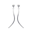 Boucles d'oreilles pendantes 40 mm clous - Louna - argent massif 925 rhodié