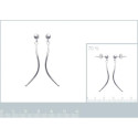 Boucles d'oreilles pendantes 40 mm clous - Louna - argent massif 925 rhodié