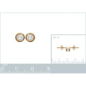 Boucles d'oreilles plaqué or 750 puces Oxyde de zirconium rond 4 mm