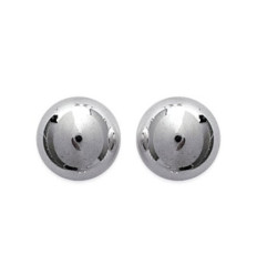 Boucles d'oreilles 12 mm boules puces clous - Alicia - argent massif 925 rhodié