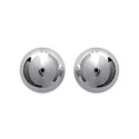Boucles d'oreilles 12 mm boules puces clous - Alicia - argent massif 925 rhodié