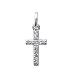 Pendentif argent massif 925 rhodié et oxyde de zirconium