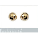 Boucles d'oreilles puces grosses perles plaqué or jaune 12 mm tiges