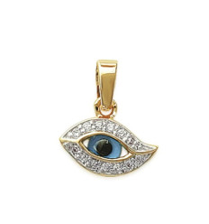 Pendentif plaqué or 750 3 microns bicolore et oxyde de zirconium