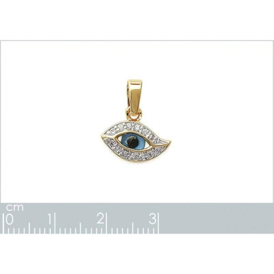 Pendentif plaqué or 750 3 microns bicolore et oxyde de zirconium