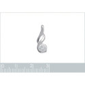 Pendentif argent massif 925 rhodié et oxyde de zirconium