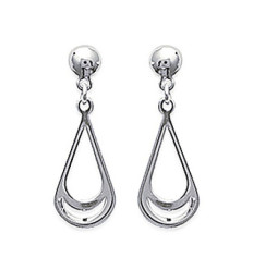 Boucles d'oreilles 20 mm gouttes pendantes clous - Livia - argent massif 925