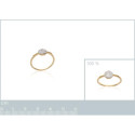 Bague plaqué or 750 5 microns bicolore et oxyde de zirconium