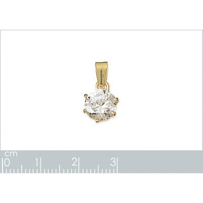 Pendentif plaqué or 750 3 microns et oxyde de zirconium