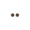 Boucles d'oreilles tige puces clous 3 mm - Lise - argent massif - cristal marron