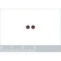Boucles d'oreilles tige puces clous 3 mm - Lise - argent massif - cristal marron
