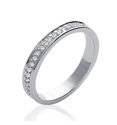 Bague argent massif 925 rhodié et oxyde de zirconium