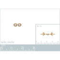 Boucles puces clous d'oreilles plaqué or 2 mm avec oxyde de zirconium rond