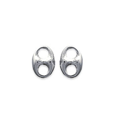Boucles d'oreilles grain de café 8 mm puces clous - Leane - argent massif 925