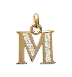 Pendentif plaqué or 750 3 microns et oxyde de zirconium