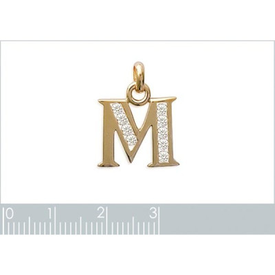 Pendentif plaqué or 750 3 microns et oxyde de zirconium