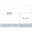 Puces d'oreilles clous rondes 3 mm - Elise - argent 925 rhodié - zircon blanc