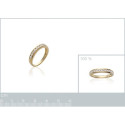 Bague plaqué or 750 5 microns et oxyde de zirconium