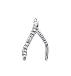 Pendentif argent massif 925 rhodié et oxyde de zirconium