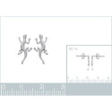 Boucles d'oreilles 15 mm salamandre lezard - Kelly - argent massif 925 rhodié