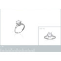 Bague argent massif 925 rhodié et oxyde de zirconium
