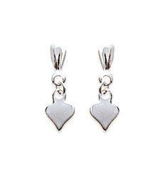 Boucles d'oreilles clous pendantes 15 mm petit coeur - Lydia - argent massif 925