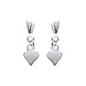 Boucles d'oreilles clous pendantes 15 mm petit coeur - Lydia - argent massif 925