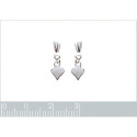 Boucles d'oreilles clous pendantes 15 mm petit coeur - Lydia - argent massif 925