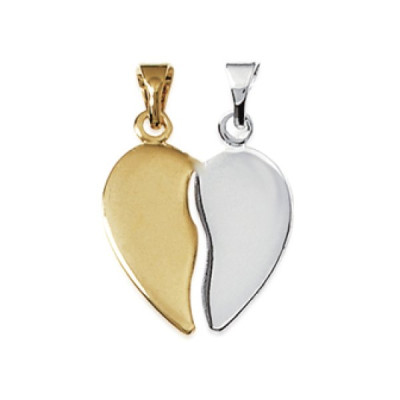 Pendentif plaqué or 750 3 microns bicolore