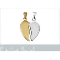 Pendentif plaqué or 750 3 microns bicolore