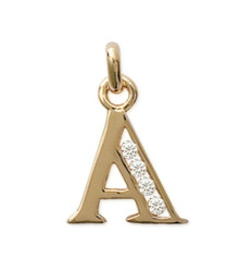 Pendentif plaqué or 750 3 microns et oxyde de zirconium