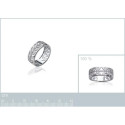 Bague argent massif 925 rhodié et oxyde de zirconium