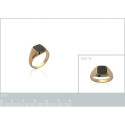 Bague plaqué or 750 5 microns imitation onyx