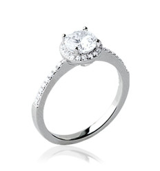 Bague argent massif 925 rhodié et oxyde de zirconium micro serti