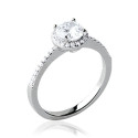 Bague argent massif 925 rhodié et oxyde de zirconium micro serti