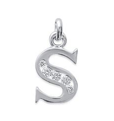 Pendentif argent massif 925 rhodié et oxyde de zirconium