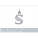 Pendentif argent massif 925 rhodié et oxyde de zirconium