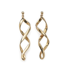 Boucles d'oreilles plaqué or torsadées pendantes