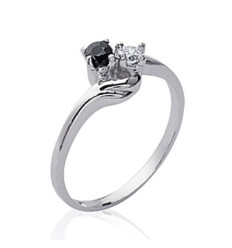 Bague argent massif 925 rhodié oxyde de zirconium et pierre véritable